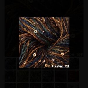 Lucci Yarn Beaded Brown/Gold/Green #98 Lucatape  NEW